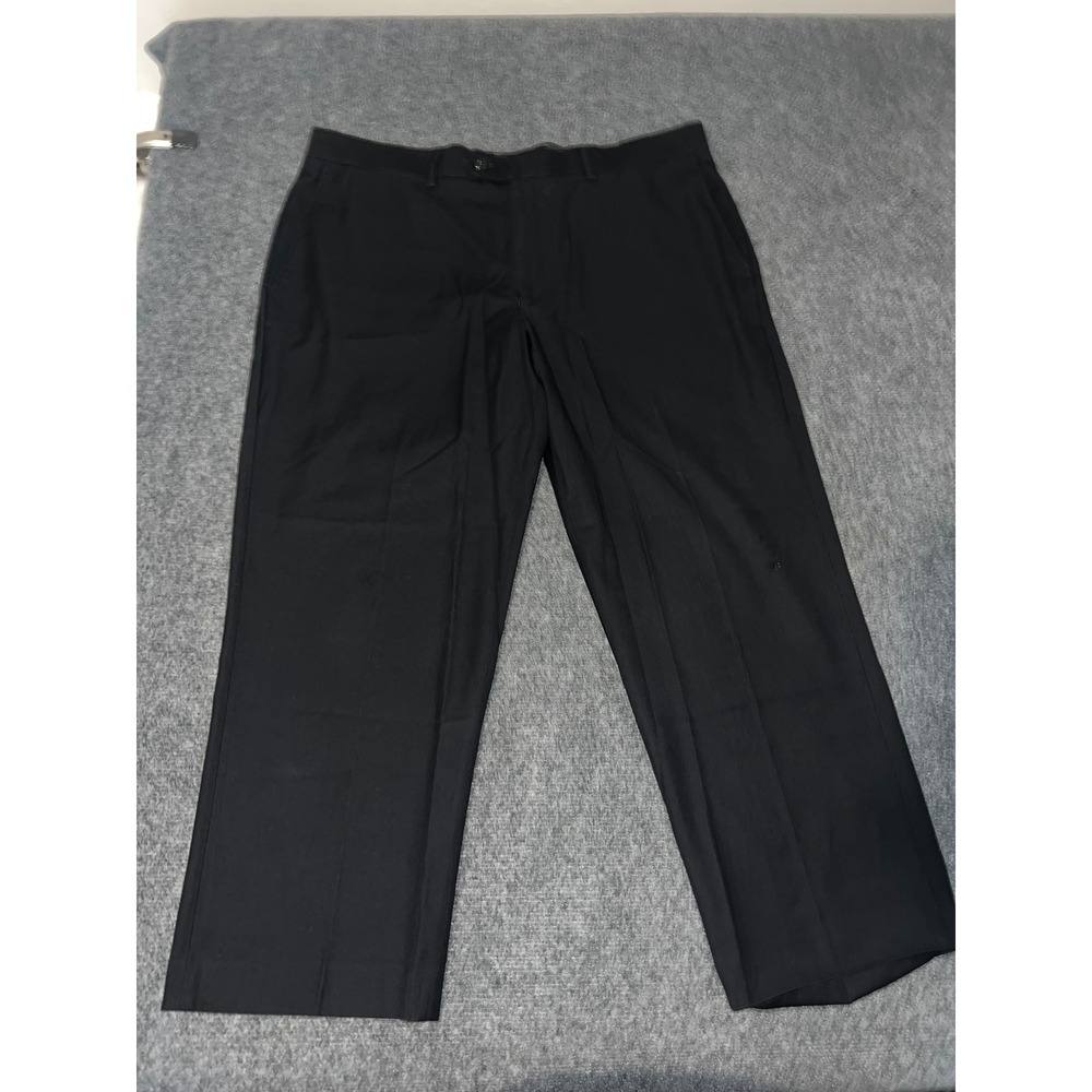 Stafford Super Pant Mens 38x29 Black Dress Pants Polyester Viscose Trousers